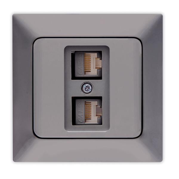 ΠΡΙΖΑ DATA ΔΙΠΛΗ CAT 6 RJ 45 ΓΡΑΦΙΤΗΣ EUROLAMP ΝΕAD – 152-16316