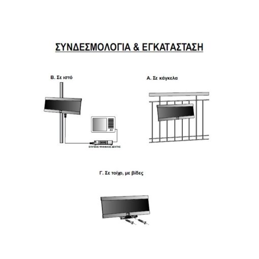 MATEL ANDIGITAL 5G-B ΚΕΡΑΙΑ UHF ΕΞΩΤΕΡΙΚΗ ΜΑΥΡΗ  4K-FULL HD – 1-MT010400007