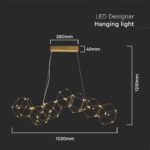 Κρεμαστό Φωτιστικό οροφής LED 28W 3000K Xρυσoύ Χρώματος V-TAC – 15339