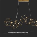 Κρεμαστό Φωτιστικό οροφής LED 28W 3000K Xρυσoύ Χρώματος V-TAC – 15339
