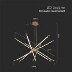 Κρεμαστό φωτιστικό οροφής LED 42W 3000K Xρυσού Χρώματος V-TAC – 15343