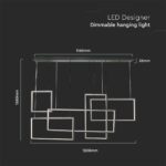 Κρεμαστό φωτιστικό οροφής LED 45W 3000K Μαύρου Χρώματος V-TAC – 15344