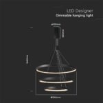 Kρεμαστό φωτιστικό οροφής LED 46W 3000K Mαύρου Χρώματος V-TAC – 15345