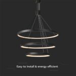 Kρεμαστό φωτιστικό οροφής LED 46W 3000K Mαύρου Χρώματος V-TAC – 15345
