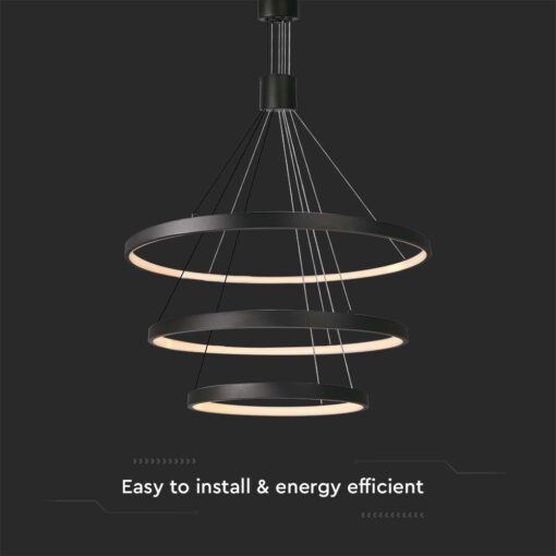 Kρεμαστό φωτιστικό οροφής LED 46W 3000K Mαύρου Χρώματος V-TAC – 15345