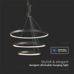 Kρεμαστό φωτιστικό οροφής LED 46W 3000K Mαύρου Χρώματος V-TAC – 15345