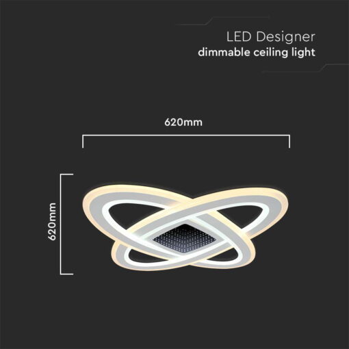 Φωτιστικό οροφής LED 130W Λευκού Χρώματος Dimmable με χειριστήριο V-TAC – 15360
