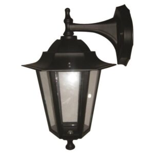 ΑΠΛΙΚΑ ΤΟΙΧΟΥ ΑΛΟΥΜΙΝΙΟΥ ΕΞΑΓΩΝΗ ΜΑΥΡΗ ΠΡΟΣ ΤΑ ΚΑΤΩ E27 EUROLAMP – 154-55125