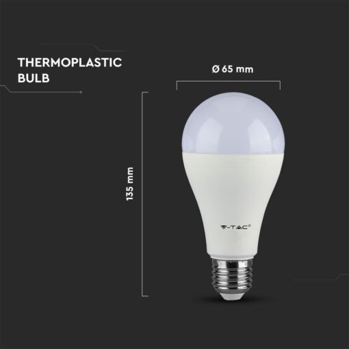 LED Λάμπα E27 A65 15W V-TAC PRO Samsung Chip 200° 1250lm Φυσικό Λευκό 4000K – 160