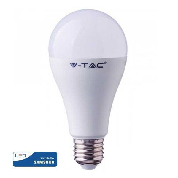 LED Λάμπα E27 A65 15W V-TAC PRO Samsung Chip 200° 1250lm Ψυχρό Λευκό 6400K – 161