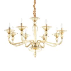 IDEAL LUX Κρεμαστό Φωτιστικό DANIELI 8xE14 Χρυσού Χρώματος – 159973