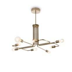 IDEAL LUX Κρεμαστό Φωτιστικό TRIUMPH 8xE27 Χρώματος Παλαιωμένου Χρυσού – 160269