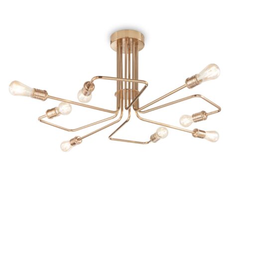 IDEAL LUX Κρεμαστό Φωτιστικό TRIUMPH 8xE27 Χρυσού Χρώματος – 160313