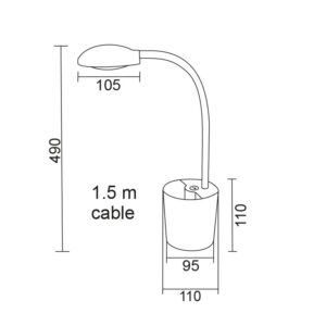 Φωτιστικό Γραφείου LED με Μολυβοθήκη 5W Λευκό Φυσικό Λευκό 4000K ACA DECOR – 16035LEDWH