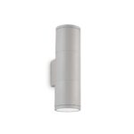 IDEAL LUX Απλίκα Τοίχου Βεράντας GUN 2xGU10 IP44 Γκρι Χρώματος – 163628
