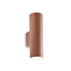 IDEAL LUX Απλίκα Τοίχου Βεράντας GUN 2xGU10 IP44 Καφέ Χρώματος – 163635