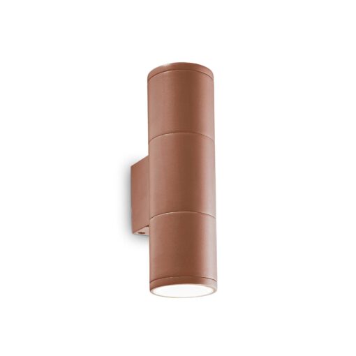 IDEAL LUX Απλίκα Τοίχου Βεράντας GUN 2xGU10 IP44 Καφέ Χρώματος – 163635