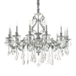 IDEAL LUX Κρεμαστό Φωτιστικό Οροφής GIOCONDA 12xE14 Ασημί Χρώματος – 164953