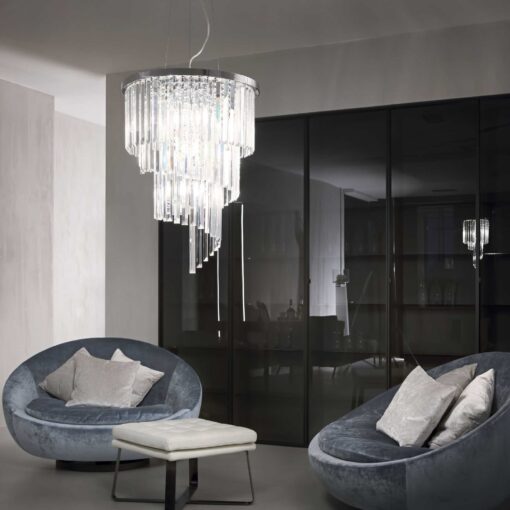 IDEAL LUX Κρεμαστό Φωτιστικό CARLTON 12xE14 Χρυσού Χρώματος – 213521