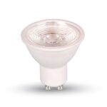 Λάμπα LED Spot GU10 SMD 7W Ψυχρό λευκό 6000K Λευκό σώμα Dimmable V-TAC – 1668