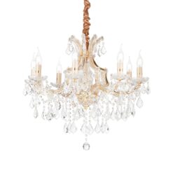 IDEAL LUX Κρεμαστό Φωτιστικό NAPOLEON 8xE14 Χρυσού Χρώματος – 167398