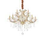 IDEAL LUX Κρεμαστό Φωτιστικό NAPOLEON 12xE14 Χρυσού Χρώματος – 167404