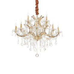 IDEAL LUX Κρεμαστό Φωτιστικό NAPOLEON 12xE14 Χρυσού Χρώματος – 167404