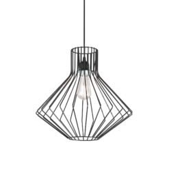 IDEAL LUX Κρεμαστό Φωτιστικό AMPOLLA-4 1xE27 Μαύρου Χρώματος – 167497