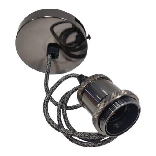 ΝΤΟΥΙ ΡΟΖΕΤΑ ΜΑΥΡΗ ΜΕ ΚΑΛΩΔΙΟ ΓΚΡΙ-ΑΣΠΡΟ ΠΛΗΡΕΣ EUROLAMP 147-23153