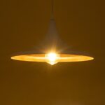 GloboStar® SHANGHAI WHITE 01026-B Μοντέρνο Κρεμαστό Φωτιστικό Οροφής Μονόφωτο 1 x E27 Λευκό Μεταλλικό Καμπάνα Φ37 x Υ17cm