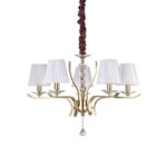 IDEAL LUX Κρεμαστό Φωτιστικό PEGASO 5xE14 Χρυσού Χρώματος – 197722