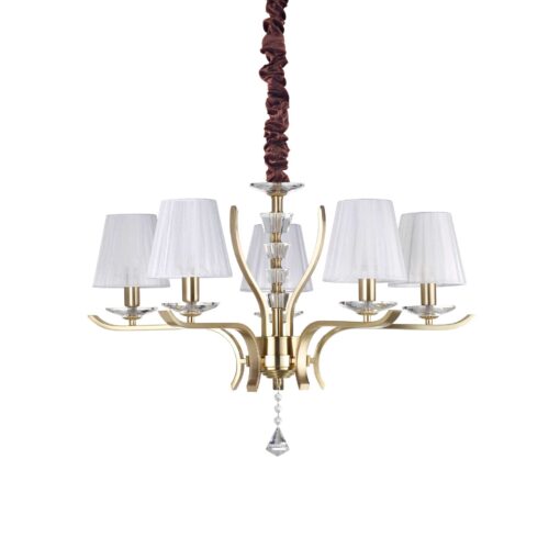 IDEAL LUX Κρεμαστό Φωτιστικό PEGASO 5xE14 Χρυσού Χρώματος – 197722