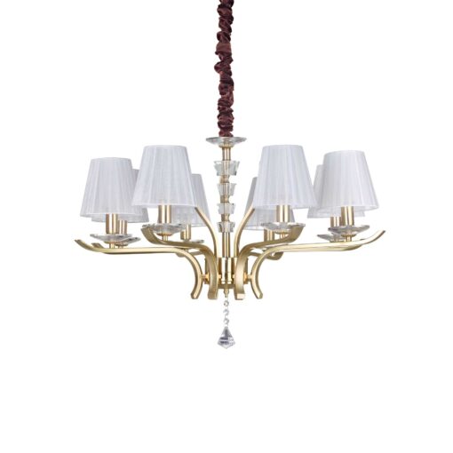IDEAL LUX Κρεμαστό Φωτιστικό PEGASO 8xE14 Χρυσού Χρώματος – 197739