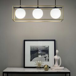 IDEAL LUX Κρεμαστό Φωτιστικό Οροφής LINGOTTO 3xE14 Μαύρου Χρυσού Χρώματος – 198125