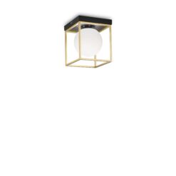 IDEAL LUX Πλαφονιέρα Οροφής LINGOTTO 1xE14 Μαύρου-Χρυσού Χρώματος – 198132