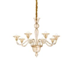 IDEAL LUX Κρεμαστό Φωτιστικό BRIGITTA 8xE14 Χρώματος Κεχριμπάρι – 199412