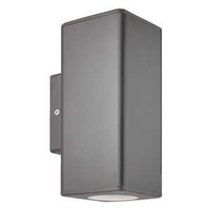 ΑΠΛΙΚΑ ΤΟΙΧΟΥ ΜΟΝΗ ΤΕΤΡΑΓΩΝΗ UP-DOWN ΠΛΑΣΤΙΚΗ GU10 ΓΚΡΙ EUROLAMP – 145-82007