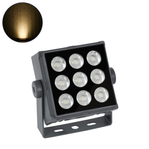GloboStar® FLOOD-TINY 90368 Προβολέας Wall Washer για Φωτισμό Κτιρίων LED 27W 2430lm 3° DC 24V Αδιάβροχο IP65 Μ13.8 x Π16.4 x Υ7cm Θερμό Λευκό 2700K – Γκρι Ανθρακί – 3 Χρόνια Εγγύηση