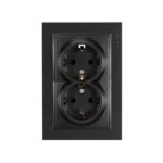 ΠΡΙΖΑ ΣΟΥΚΟ ΔΙΠΛΗ ΧΩΝΕΥΤΗ 16A ΜΑΥΡΟ EUROLAMP – 152-10336