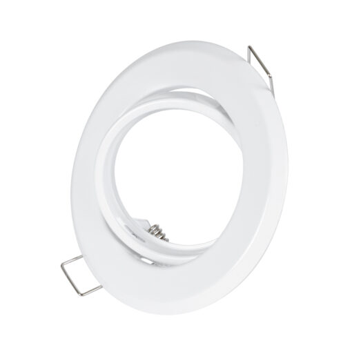 GloboStar® DELTA 77814 Χωνευτό Κινούμενο Στρόγγυλο Σποτ Οροφής για Λάμπα MR16 με Βάση GU5.3 ή GU10 – IP20 – Μεταλλικό – Φ92 x Υ28mm – Λευκό – 5 Χρόνια Εγγύηση