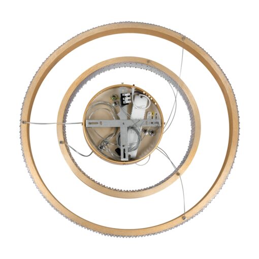 GloboStar® DIAMOND DUO 61151 Κρεμαστό Φωτιστικό Δαχτυλίδι-Κύκλος LED CCT 75W 8743lm 360° AC 220-240V – Εναλλαγή Φωτισμού μέσω Τηλεχειριστηρίου All In One Ψυχρό 6000k+Φυσικό 4500k+Θερμό 2700k Dimmable Φ40+60cm – Χρυσό Βούρτσας – 3 Years Warranty