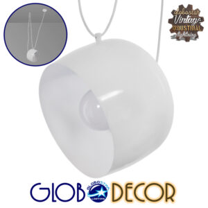 GloboStar® JASPER 01374 Μοντέρνο Κρεμαστό Φωτιστικό Οροφής Μονόφωτο 1 x E27 Μεταλλικό Λευκό Καμπάνα Φ25 x Υ22cm