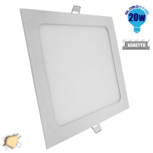 Πάνελ PL LED Οροφής Χωνευτό Τετράγωνο 20W 230V 1820lm 180° Θερμό Λευκό 3000k GloboStar 01886