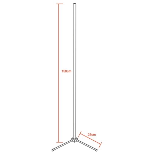 Μοντέρνο Minimal Επιδαπέδιο Μαύρο Φωτιστικό 150cm LED 24 Watt με Ασύρματο Χειριστήριο Αφής 2.4G RF & Dimmer CCT – Ψυχρό – Ημέρας – Θερμό GloboStar ALIEN Design GLOBO-150-10