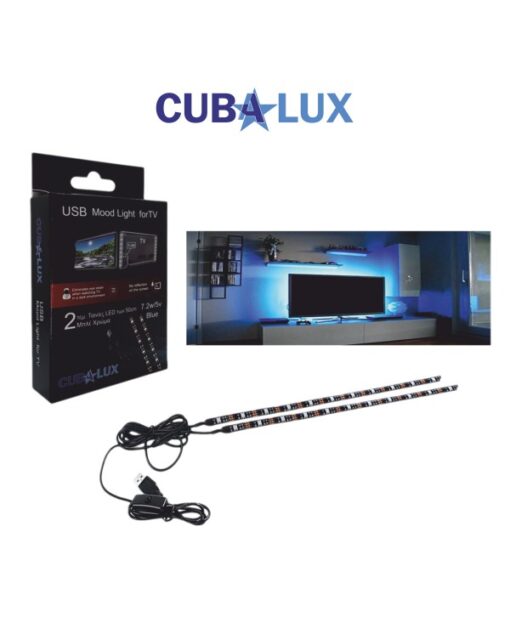 Σετ LED Ταινίας Μπλε CUBALUX Κρυφού Φωτισμού για Τηλεόραση με Σύνδεση USB  CL13-0884