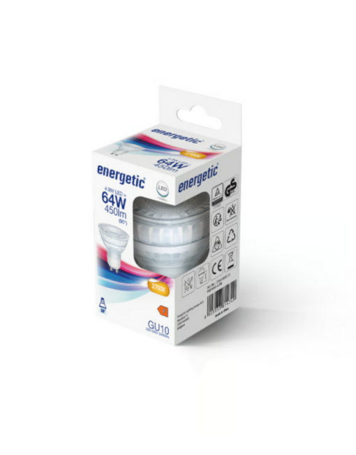 ΛΑΜΠΑ LED SMD MR16 GU10 GLASS 5,3W 2700K 220-240V 450lm 36° ENERGETIC – 2-E5164003221