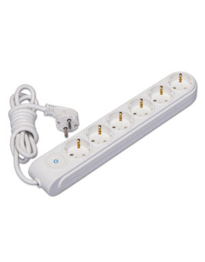 ΠΟΛΥΠΡΙΖΟ 6 ΘΕΣΕΩΝ ΜΕ ΠΑΙΔ.ΠΡΟΣΤΑΣΙΑ ΜΕ ΔΙΑΚΟΠΤΗ ΚΑΙ ΚΑΛΩΔΙΟ 2m 3X1,5 ΜΕ ΒΑΣΗ ΕΠΙΤΟΙΧΗ ΛΕΥΚΟ MAKEL – 2-MN6310034