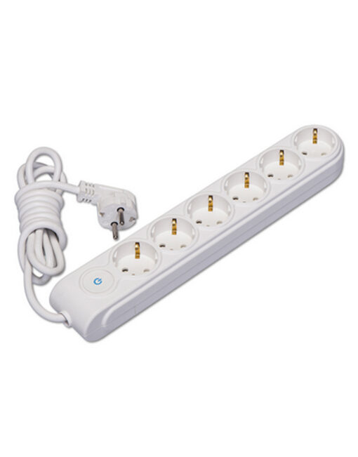 ΠΟΛΥΠΡΙΖΟ 6 ΘΕΣΕΩΝ ΜΕ ΠΑΙΔ.ΠΡΟΣΤΑΣΙΑ ΜΕ ΔΙΑΚΟΠΤΗ ΚΑΙ ΚΑΛΩΔΙΟ 2m 3X1,5 ΜΕ ΒΑΣΗ ΕΠΙΤΟΙΧΗ ΛΕΥΚΟ MAKEL – 2-MN6310034