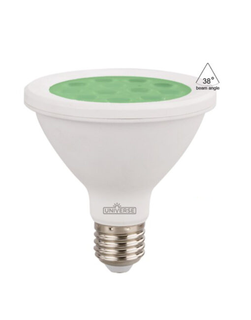 ΛΑΜΠΑ LED SMD PAR38 16W E27 ΠΡΑΣΙΝΗ 220-240V 1000lm 38° IP65 UNIVERSE – 2-U003322
