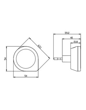ΦΩΤΑΚΙ ΝΥΚΤΟΣ LED 0,2W 4000Κ 230V ME AIΣΘΗΤΗΡΑ ΦΩΤΟΣ ΣΤΡΟΓΓΥΛΟ UNIVERSE – 2-U011754
